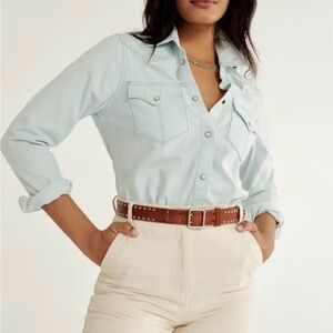 Tecovas Women's Light Blue Button Down Shirt